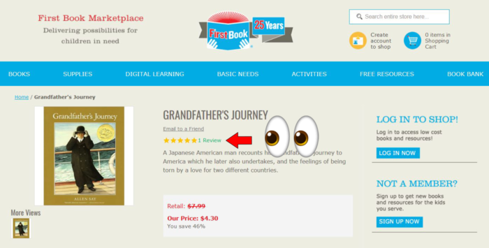 Grandfather's Journey Book Review on First Book Marketplace
