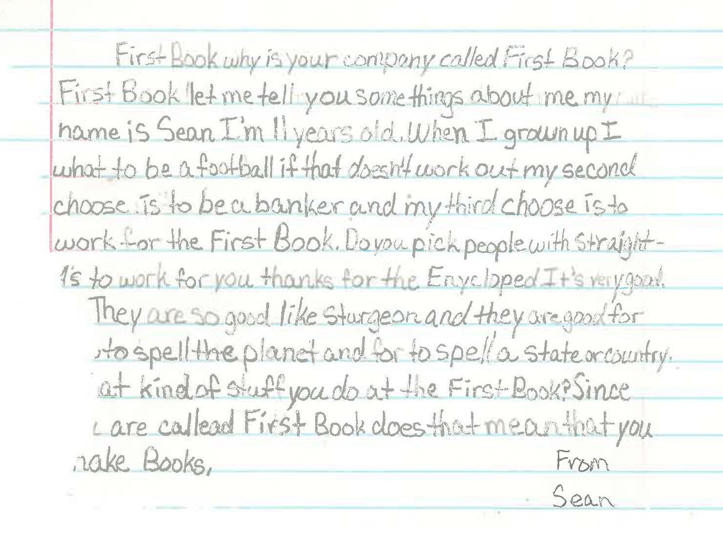 Thank You Note Sean