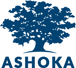 Ashoka logo in dark blue