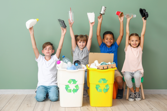 kids excited about recycling
