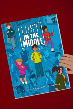 illustration of a book by the New York Life Foundation, titled "Lost In The Middle".